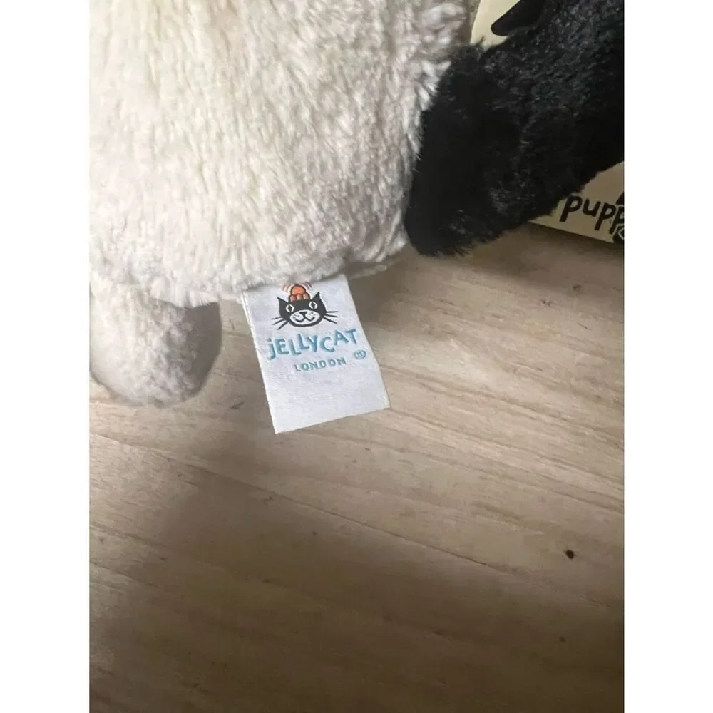 Jellycat Black & White Spot Puppy Plush Dog Toy and jellycat book
